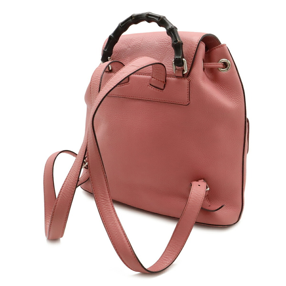 GUCCI Pink Leather Bamboo Shoulder Bag - Picture 3 of 10